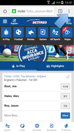betfred android app pic