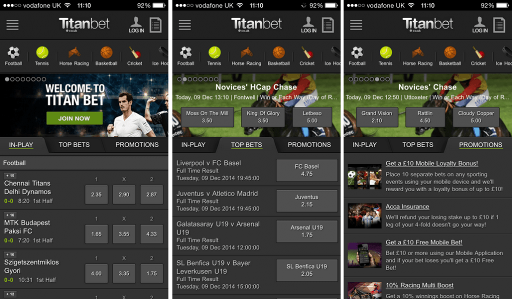 titanbet android app screenshot