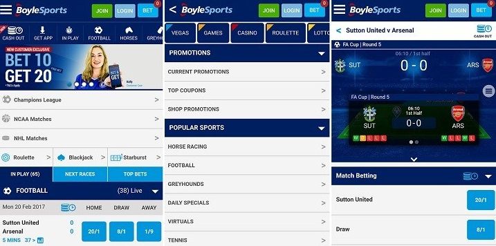 Where to get information about the iPhone app of Boylesports?