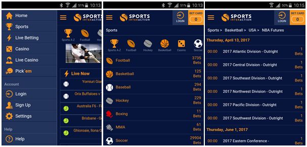 Check out the screenshots of the Sports Interaction application!