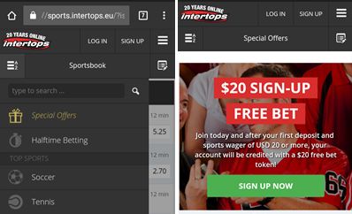 Intertops Sports application allow you to bet on many events!
